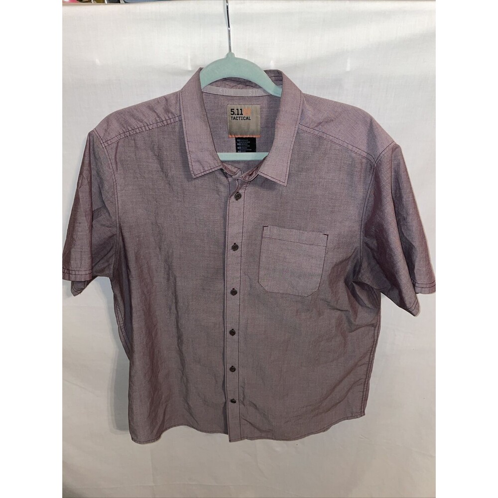 5.11 Tactical Casual Shirt Men’s Size Medium Purple Snap Front Short Sleeve